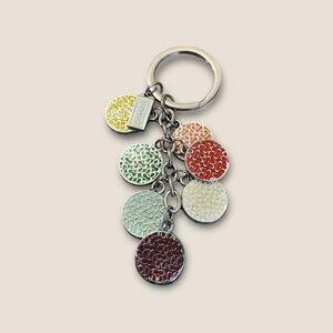 Coach Multicolor Logo Disc Keychain
